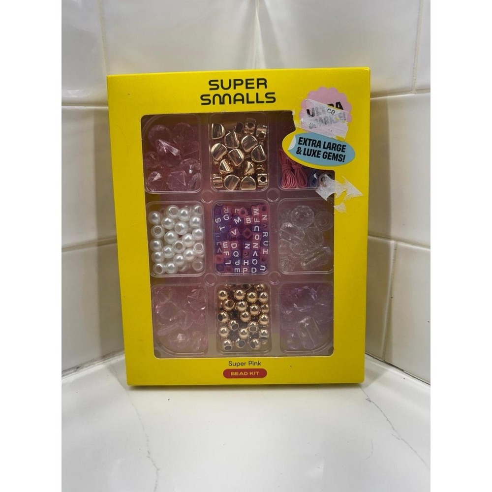Super Smalls Super Pink Bead Kit DIY Jewelry Making Set Letter Beads Luxe Gems